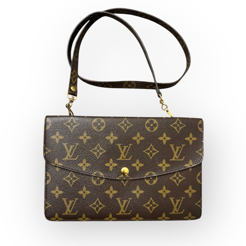 LOUIS VUITTON Rare Pre-1980s Monogram Double Rabat Pochette, Vintage - Picture 4 of 15